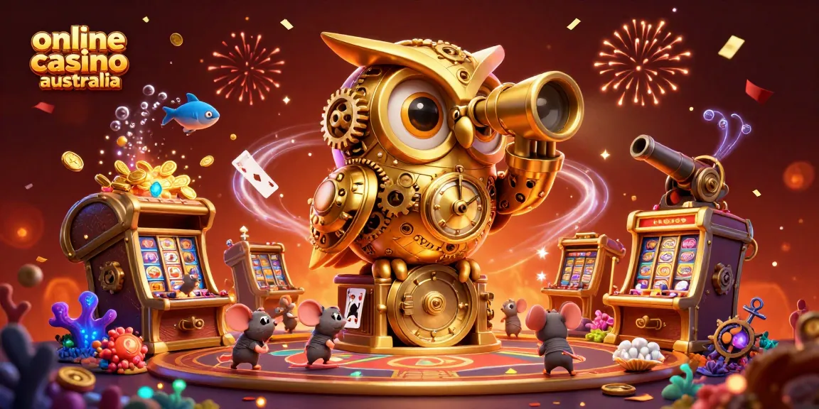 Experience vibrant action in an online casino australia scene filled with cartoon characters and gaming elements.